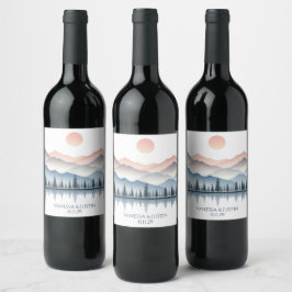 Mountain Lake Wedding ワインラベル