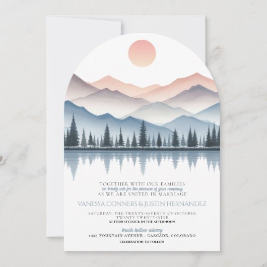 Mountain Lake Wedding 招待状 (正面)