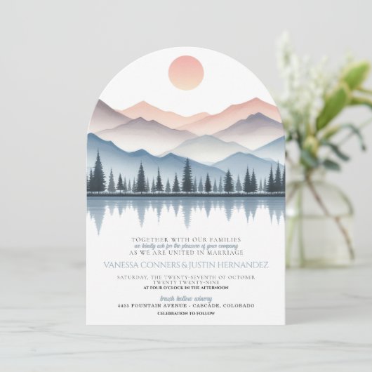 Mountain Lake Wedding 招待状 (スタンド正面)