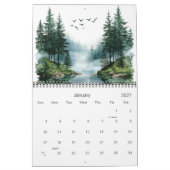 Mountain Lakes and Streams Watercolors カレンダー (1月 2027)