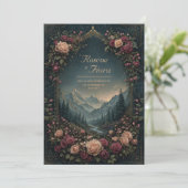 Mountain Landscape and Floral Arch Wedding 招待状 (スタンド正面)