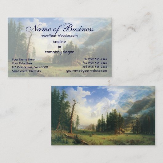 Mountain Landscape, Bierstadt, Hudson River School 名刺 (正面/裏面)