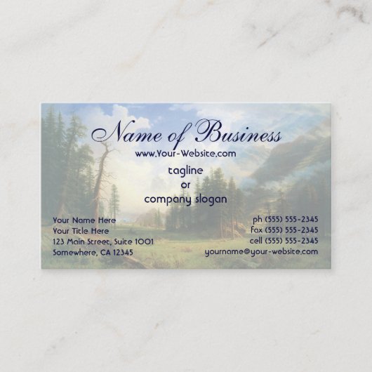 Mountain Landscape, Bierstadt, Hudson River School 名刺 (正面)