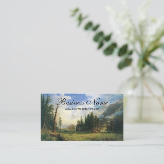 Mountain Landscape, Bierstadt, Hudson River School 名刺 (スタンド正面)