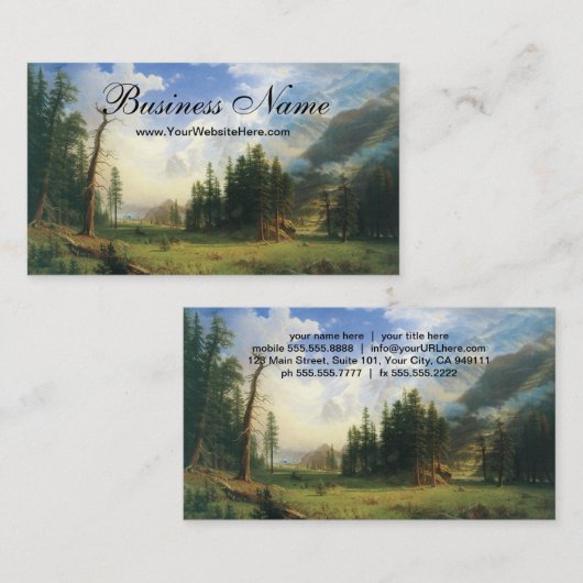 Mountain Landscape, Bierstadt, Hudson River School 名刺 (正面/裏面)
