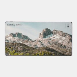 Mountain Landscape (Custom Text and Initials) デスクマット