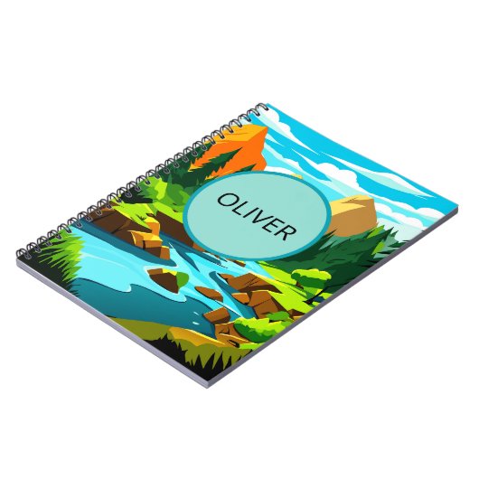 Mountain Landscape Notebook, Oliver Adventure Note ノートブック (左側)