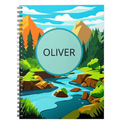 Mountain Landscape Notebook, Oliver Adventure Note ノートブック (正面)
