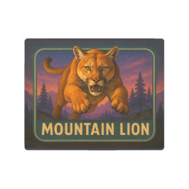 Mountain Lion Sign メタルプリント