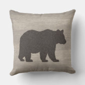Mountain Lodge Bear Silhouette Throw Pillow クッション (裏面)