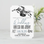 Mountain Love Dusty Blue Wedding 招待状 (スタンド正面)