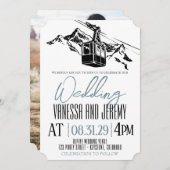 Mountain Love Dusty Blue Wedding 招待状 (正面/裏面)