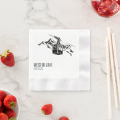 Mountain Love Dusty Blue Wedding 縁ありカクテルナプキン (インサイチュ)