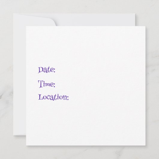 Mountain Magic Rainbow Unicorn 招待状 (裏面)