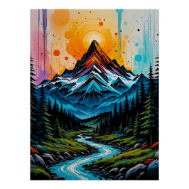 Mountain Majesty: Nature-Inspired Graffit ポスター