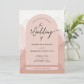 Mountain Majesty QRコードモダンスクリプ結婚ト 招待状 (スタンド正面)