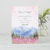Mountain Meadow Watercolor Wedding Invitation 招待状 (スタンド正面)