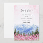 Mountain Meadow Watercolor Wedding Invitation 招待状 (正面/裏面)