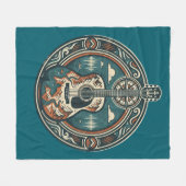 Mountain Melody Acoustic Guitar Crest Fleece Blank フリースブランケット (正面(横))