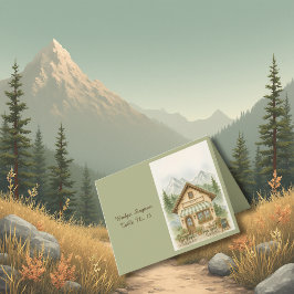 Mountain Monogram destination wedding guest card サンキューカード