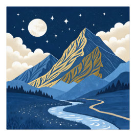 Mountain Moon Light フォトプリント