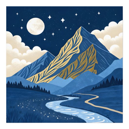 Mountain Moon Light フォトプリント (正面)