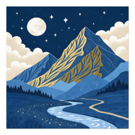 Mountain Moon Light フォトプリント