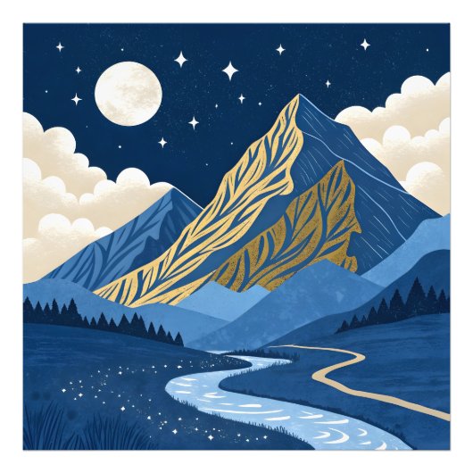 Mountain Moon Light フォトプリント (正面)