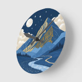 Mountain Moon Light ラウンド壁時計 (傾斜)