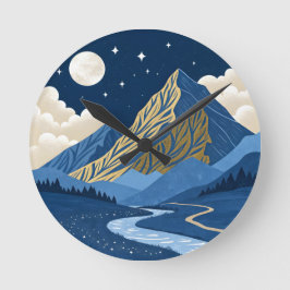 Mountain Moon Light ラウンド壁時計