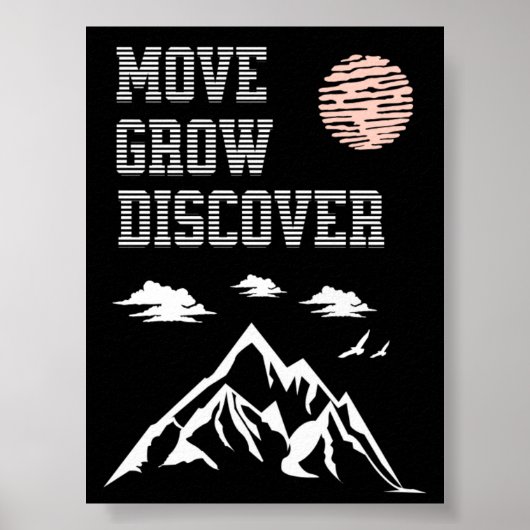 Mountain Motivational Art 進化 成長 発見 ポスター (正面)