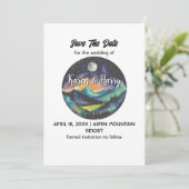 Mountain Mountain Moon Star Save The Date Outdoor 招待状 (スタンド正面)