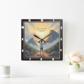 Mountain-Moving Faith: Matthew 17:20 スクエア壁時計 (ホーム)