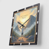 Mountain-Moving Faith: Matthew 17:20 スクエア壁時計 (傾斜)