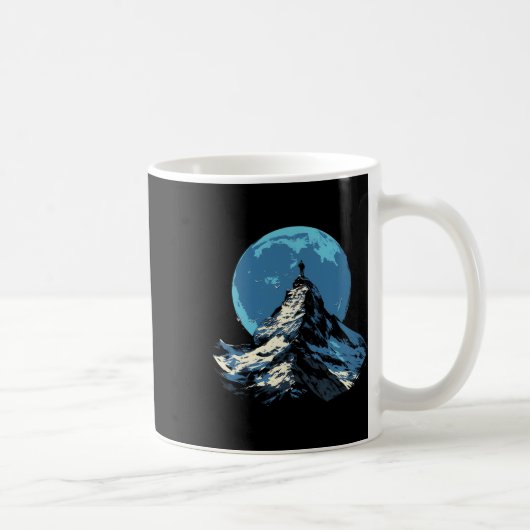 Mountain Peak Adventure Design - Climbing And Hiki コーヒーマグカップ (右)