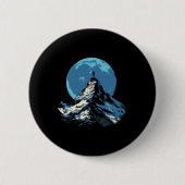 Mountain Peak Adventure Design - Climbing And Hiki 缶バッジ (正面)