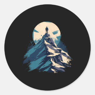 Mountain Peak Explorer Design - Climbing And Natur ラウンドシール
