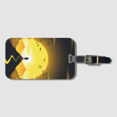 Mountain Peak Silhouette with a winding. Pedestal ラゲッジタグ (正面横)