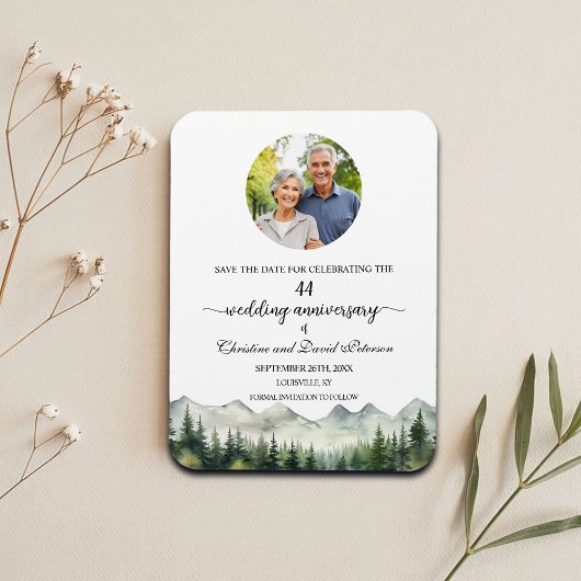 Mountain Pine 44 Wedding Anniversary Save the Date マグネット