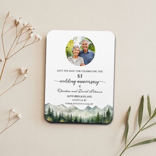 Mountain Pine 83 Wedding Anniversary Save the Date マグネット