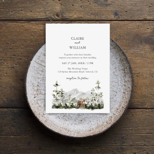 Mountain Pine Forest Wedding Invitation 招待状