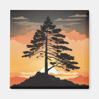 Mountain Pine Refrigerator Magnet - Majestic Fores マグネット
