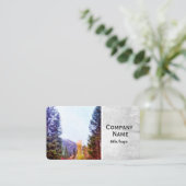 mountain pine trees fall outdoors nature photo art 名刺 (スタンド正面)