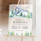 Mountain Pine Trees Forest Wedding Welcome アクリルサイン