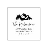 Mountain Pine Trees New Home Return Address  ラバースタンプ (インプリント)