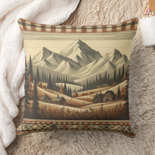 Mountain Plaid - for Cozy Cabin Charm クッション (ブランケット)