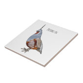 Mountain quail bird cartoon illustration  タイル (側面)