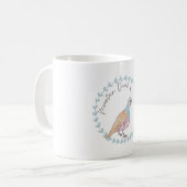 Mountain Quail bird species animal logo コーヒーマグカップ (正面左)