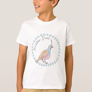 Mountain Quail bird species animal logo Tシャツ