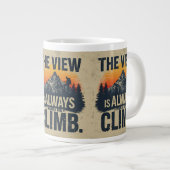 Mountain Quote Adventure Typography Mug ジャンボコーヒーマグカップ (正面右)